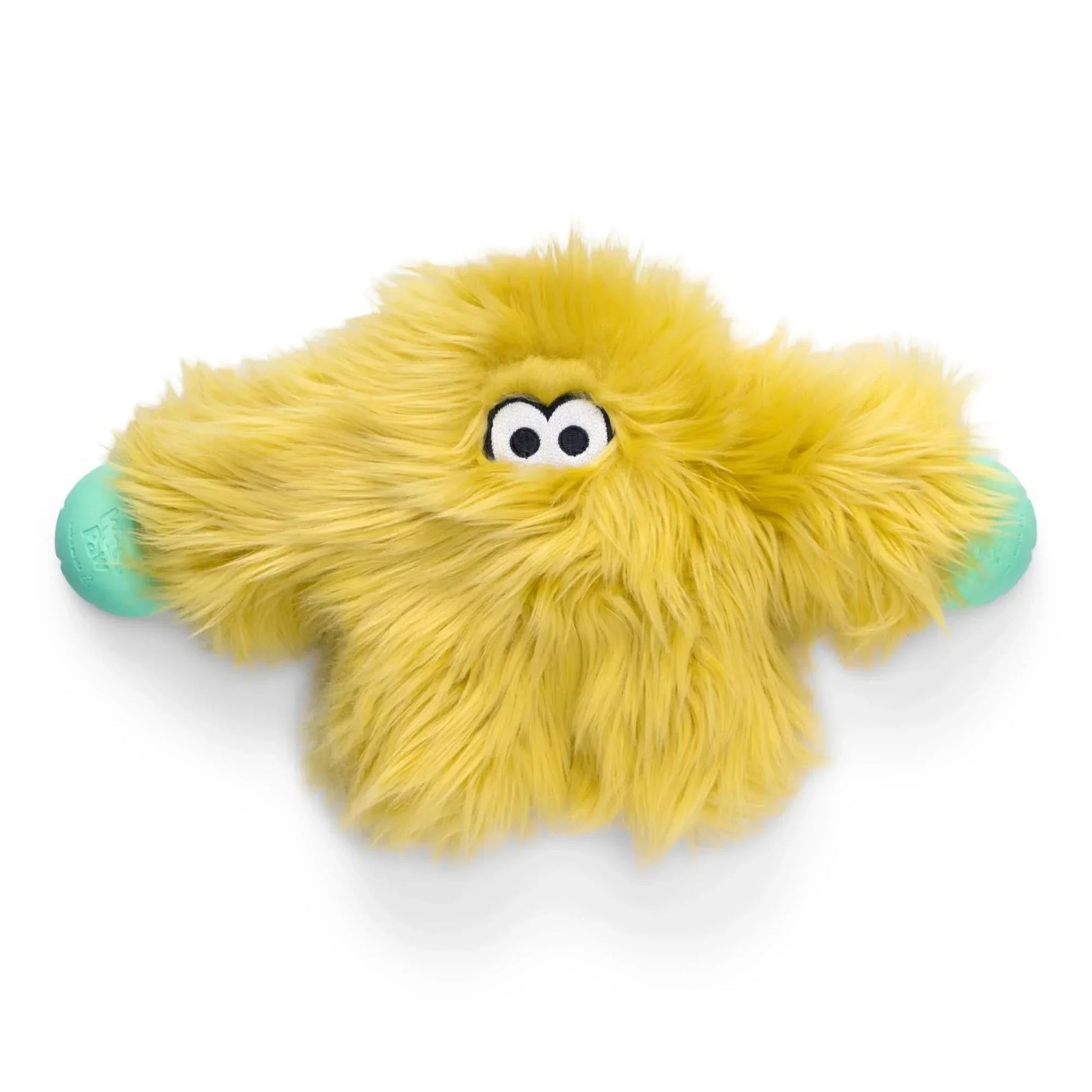 West Paw Squeaky Plush Dog Toy in Yellow with Soft Fur and Fun Design for Playtime