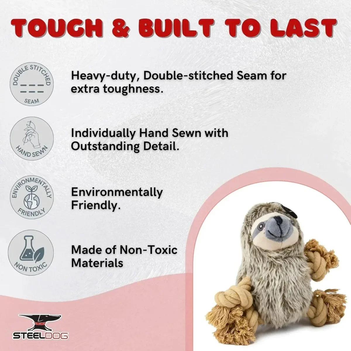 Steel Dog Roper Plush Dog Toy with Knotted Rope - Talis Us