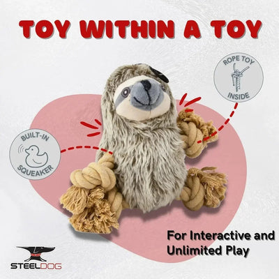 Steel Dog Roper Plush Dog Toy with Knotted Rope - Talis Us