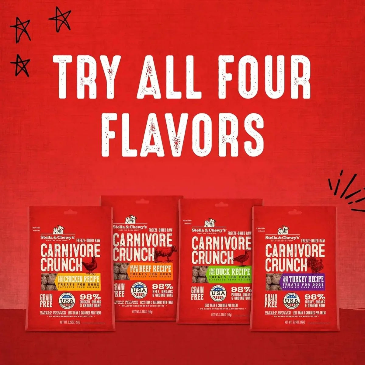 Stella & Chewy's Carnivore Crunch Freeze Dried Dog Treats 3.25 oz - Talis Us