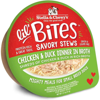 Stella & Chewy's Lil Bites Savory Stews Chicken & Duck in Broth Dog 12 / 2.7 oz - Talis Us