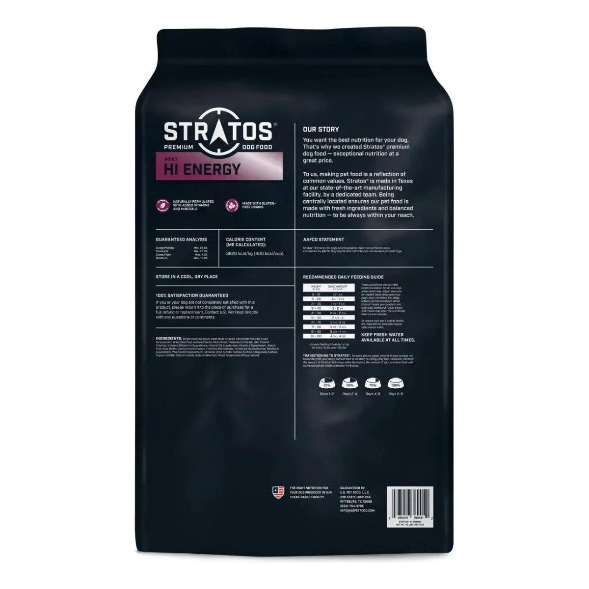 Stratos Hi Energy Dry Dog Food 40 lb - Talis Us