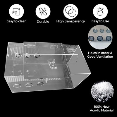 Talis - us Acrylic Tarantula Enclosure Transparent Terrariums Horizontal or Vertical Style for Spider Reptile Insect 8” x 8” x 16” - Talis Us