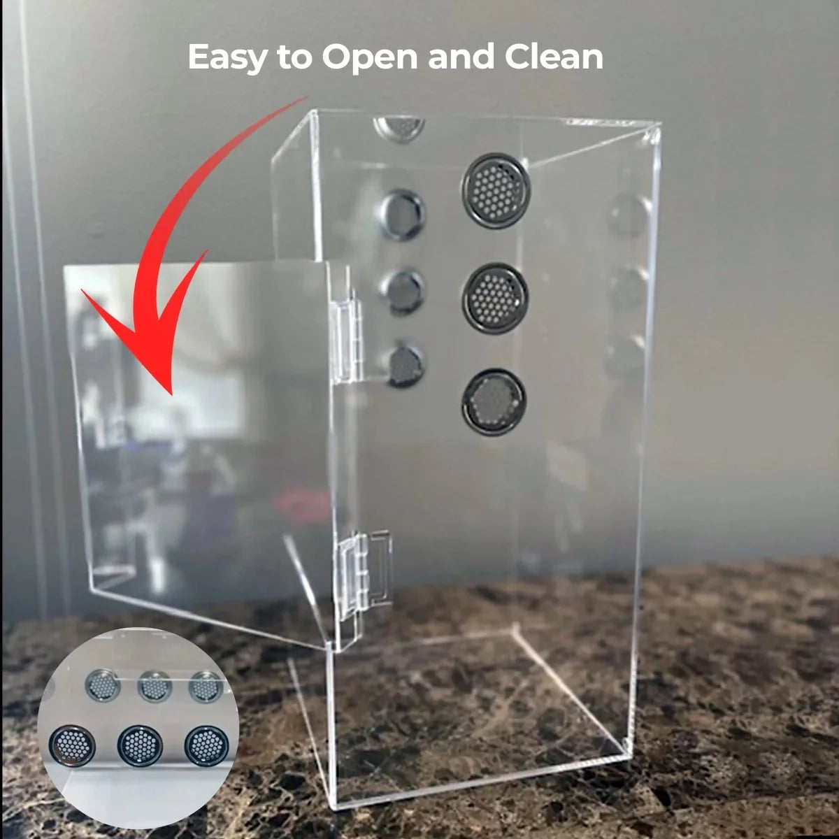 Talis - us Acrylic Tarantula Enclosure Transparent Terrariums Horizontal or Vertical Style for Spider Reptile Insect 8” x 8” x 16” - Talis Us