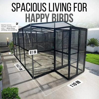 Talis - us Large Outdoor Bird Aviary Walk - In Iron Mesh Cage with Double Doors - Talis Us