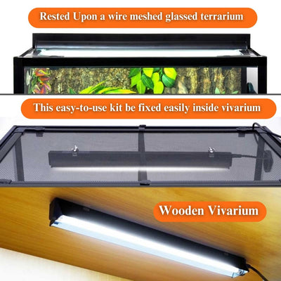 Talis - us Reptile Light Fixture with 10.0 UVB T5 HO Reptile Terrarium Lamp for Bearded Dragon Lizards and Tortoises - Talis Us