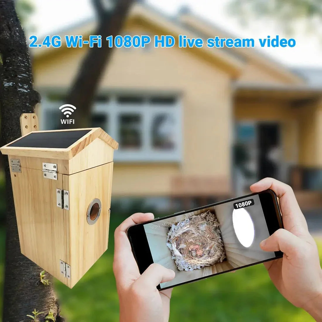 Talis - us Smart Bird Nesting House with WI - FI Camera - Talis Us