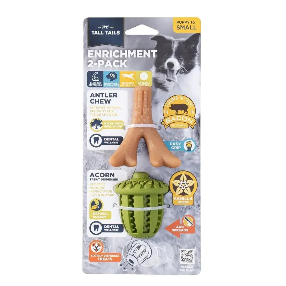 Tall Tails 2 Pack Antler/Pinecone Enrichment Pack Best Chew Toys for Dogs - Talis Us