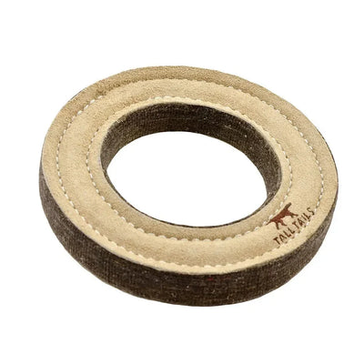 Tall Tails Natural Leather Ring Toy, 7" - Talis Us