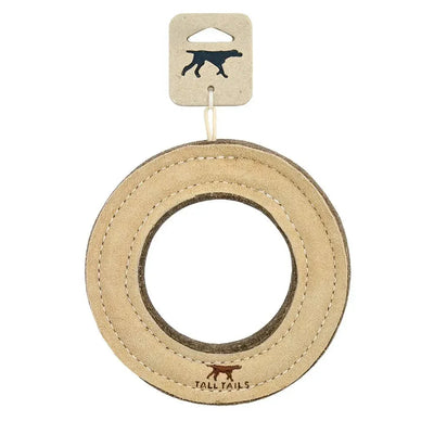 Tall Tails Natural Leather Ring Toy, 7" - Talis Us