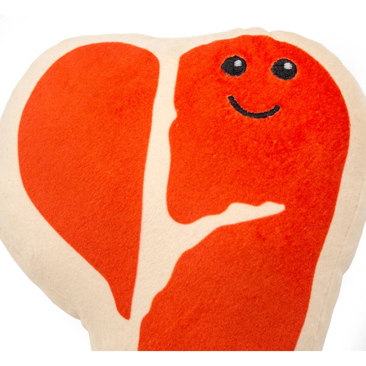 ThoozyPet TBone steak dog toy, plush design with a cheerful face for playful pups