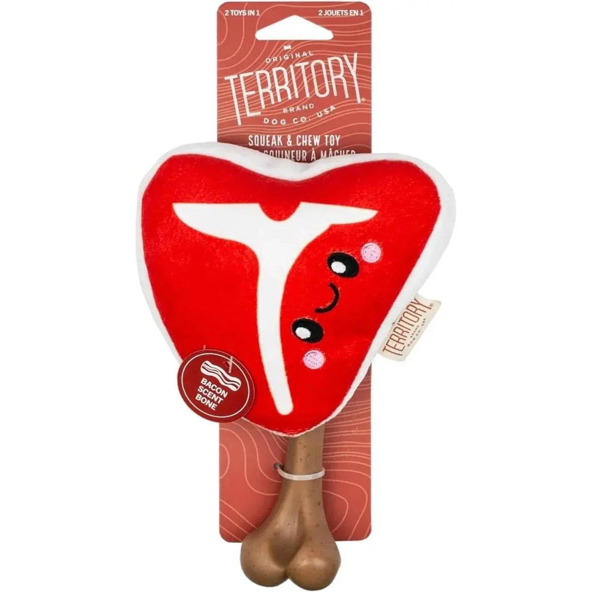 Territory Pet 2 - in - 1 Plush Squeaky Removable Bone Toy for Dogs 8" - Talis Us