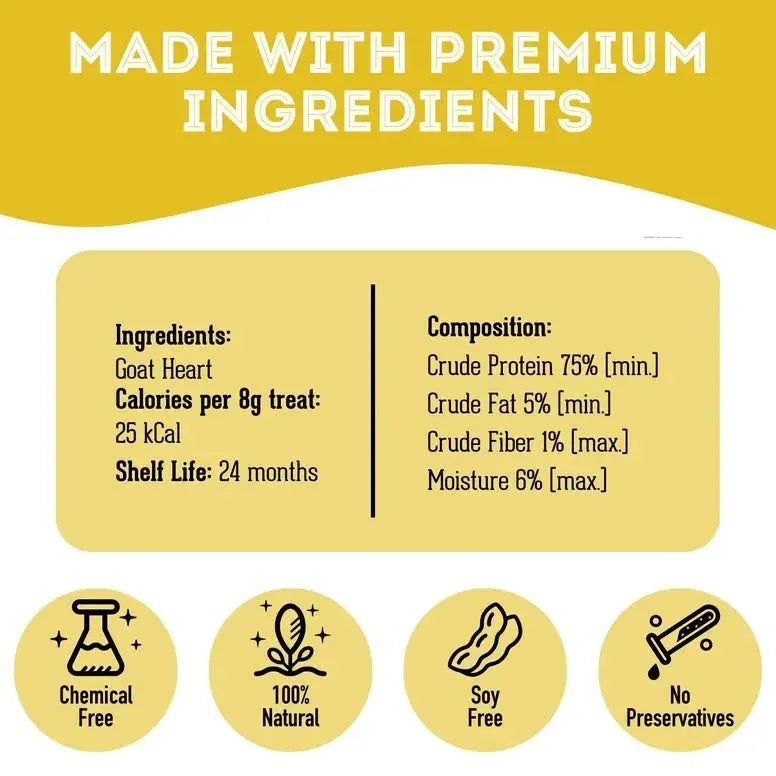 The Granville Island Dehydrated Protein Goat Heart Treat For Dogs 2.8 oz - Talis Us