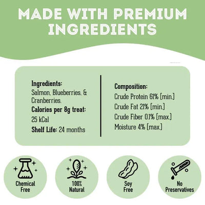 The Granville Island Salmon, Cranberry & Blueberry Dehydrated Pet Treat 2.82 oz - Talis Us