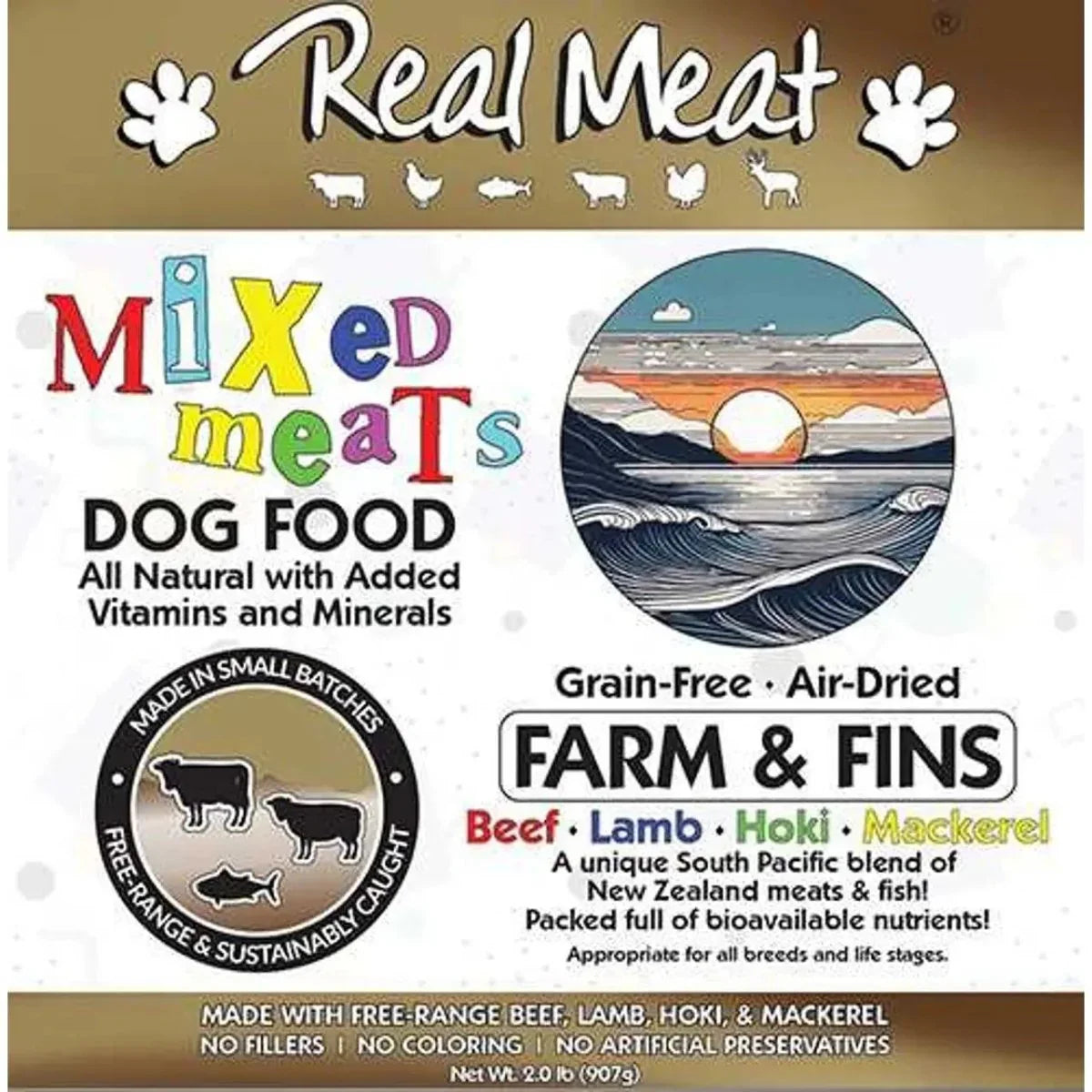 The Real Meat Air - Dried Mixed Meat Farm & Fins Dog & Cat Food 2lb - Talis Us