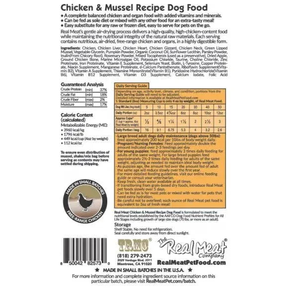The Real Meat Company Air - Dried Chicken with Mussels Dog Food 2lb - Talis Us