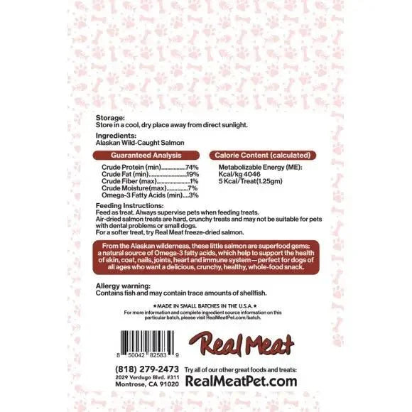 The Real Meat Company Air - Dried Salmon Skin On Dog Treats 3oz - Talis Us