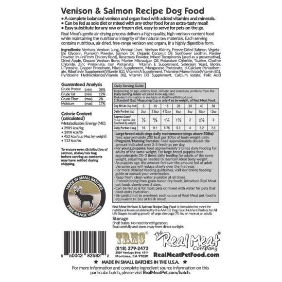 The Real Meat Company Air - Dried Venison with Salmon Dog Food 2lb - Talis Us
