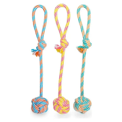 ThoozyPet Ball Tug Rope Dog Toy with Handle 17" - Talis Us