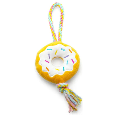 ThoozyPet Birthday Donut Plush Dog Toy with Rope 12" - Talis Us