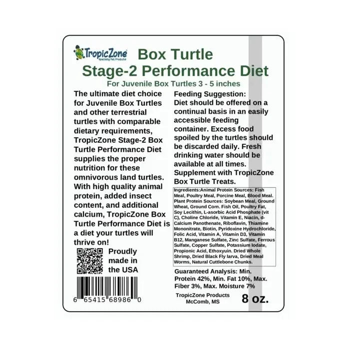 TropicZone Box Turtle Diet Stage - 2 Juvenile Formula - Talis Us