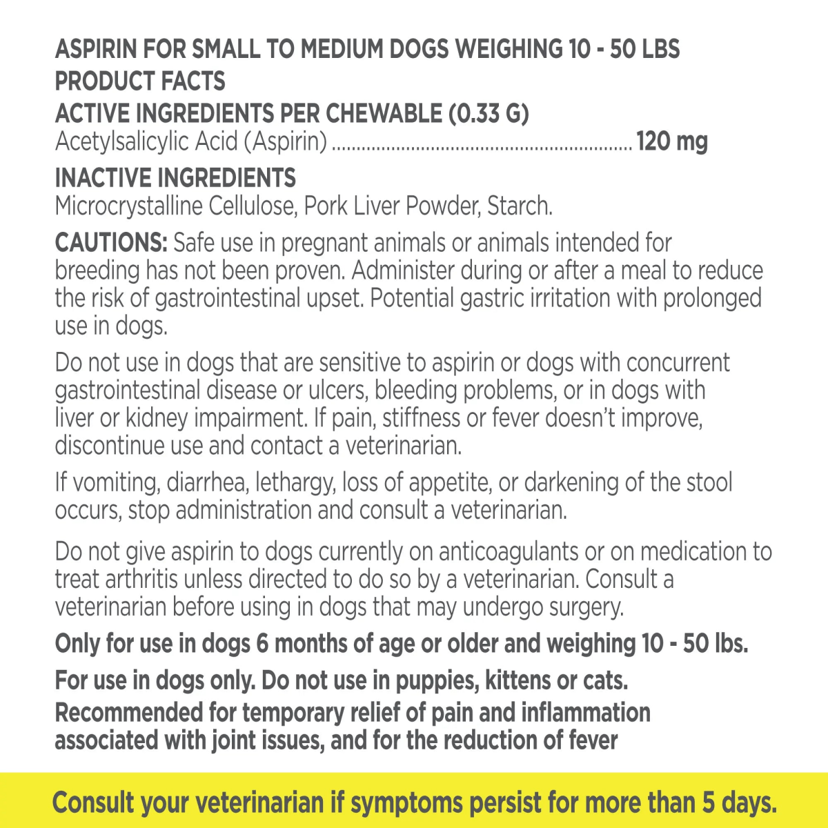 Vetality Canine Aspirin – Fast Acting Pain Relief for Dogs - Talis Us