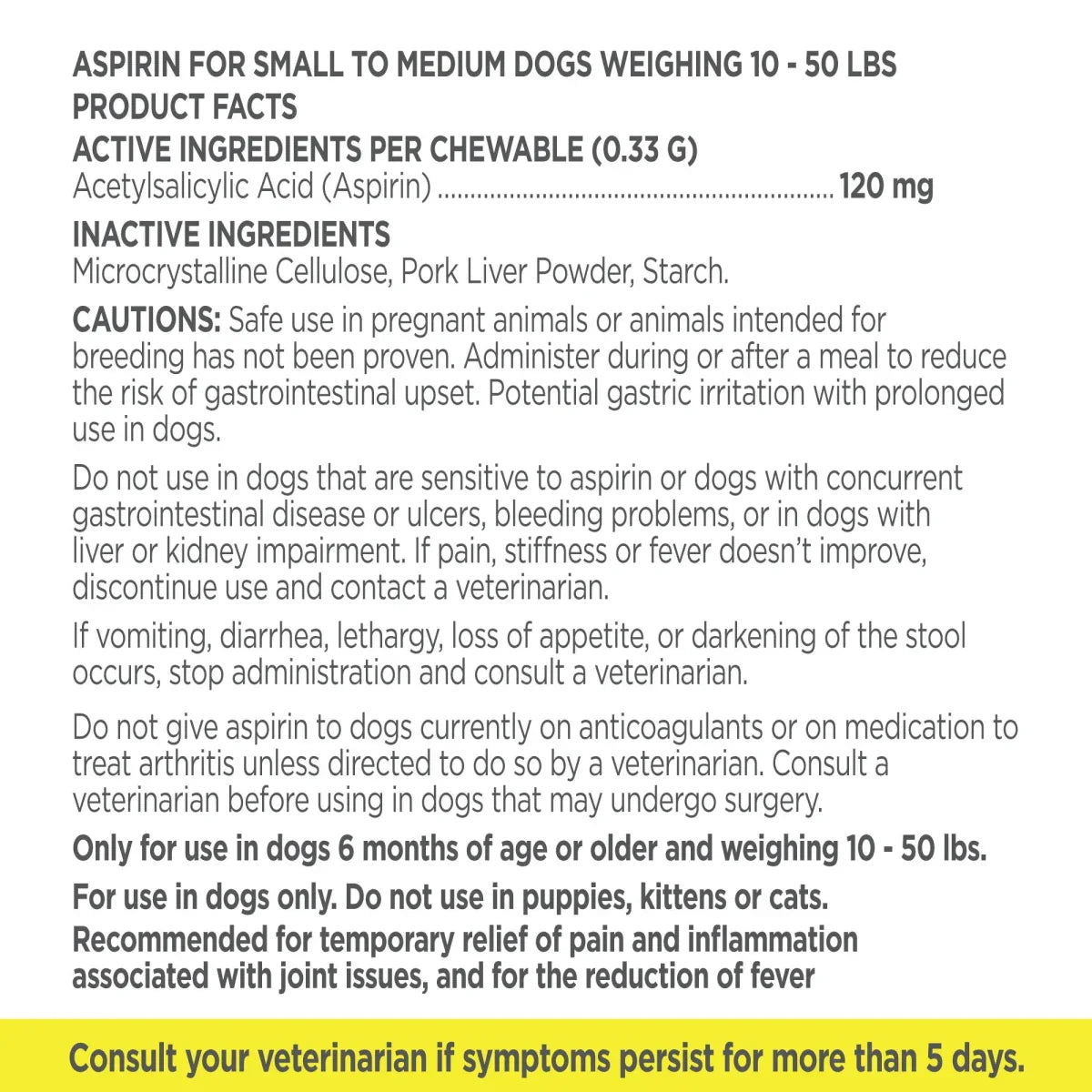 Vetality Canine Aspirin – Fast Acting Pain Relief for Dogs - Talis Us
