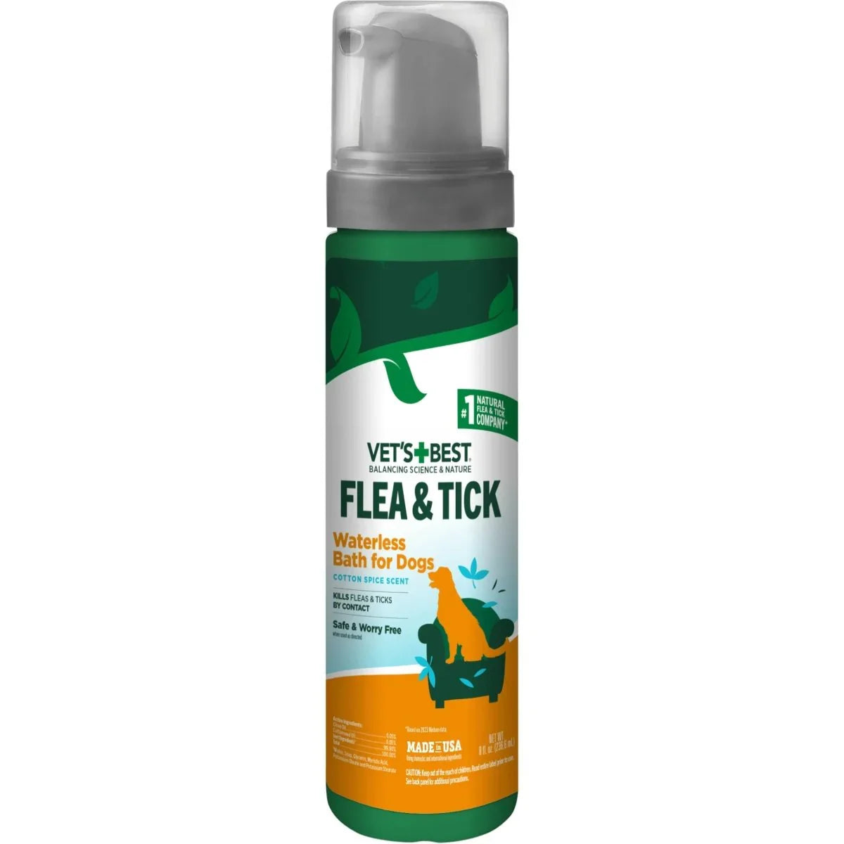 Vet's Best Flea & Tick Cotton Spice Scent Waterless Bath for Dogs - Talis Us
