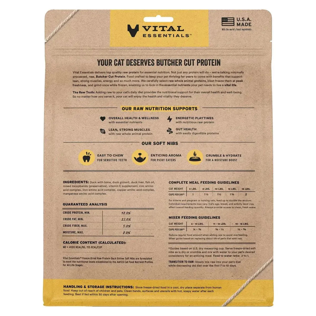 Vital Essentials Freeze - Dried Raw Entree & Mixer Cat Food Soft Nibs 12 oz - Talis Us