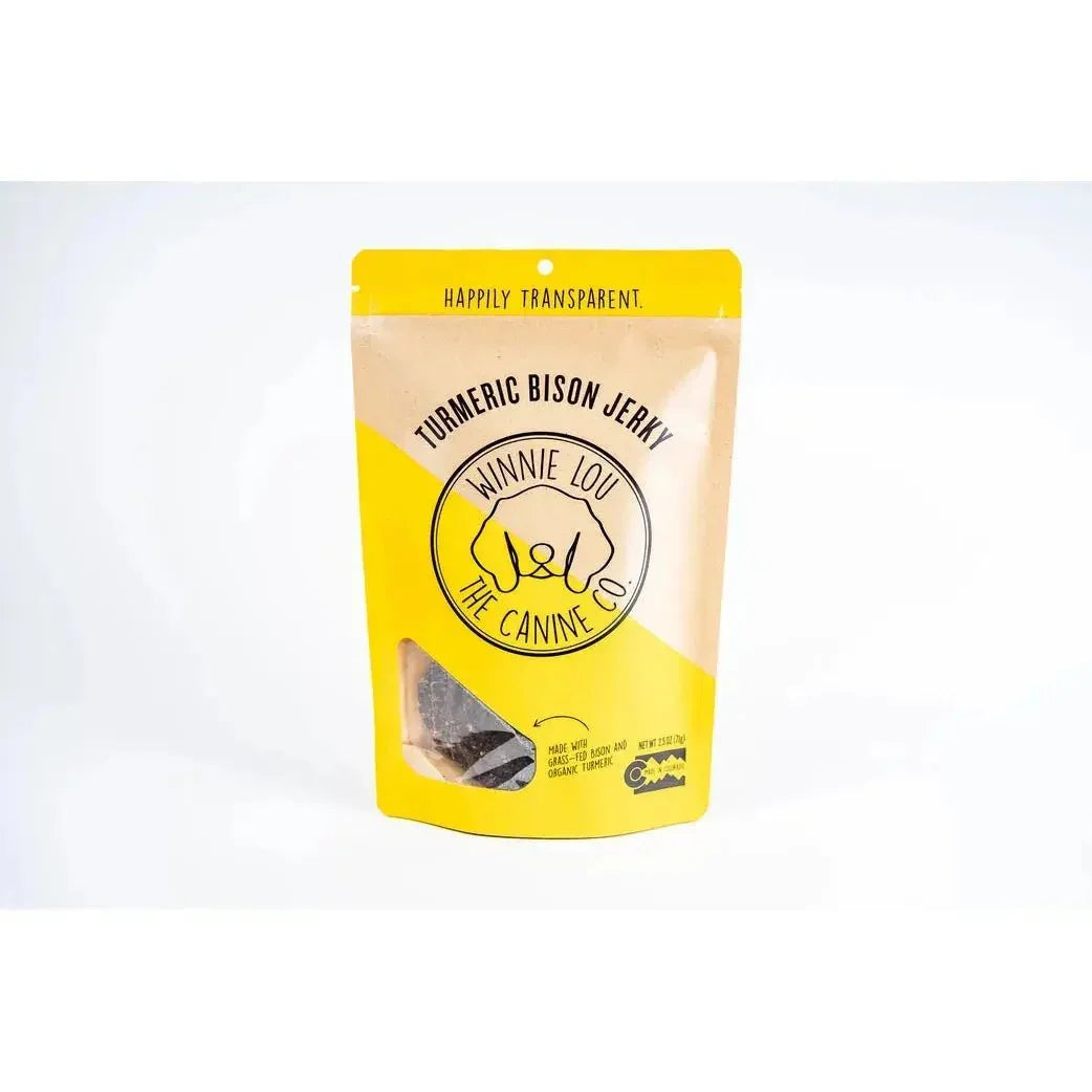 Winnie Lou Turmeric Bison Jerky Dog Treats 2.5 oz. - Talis Us