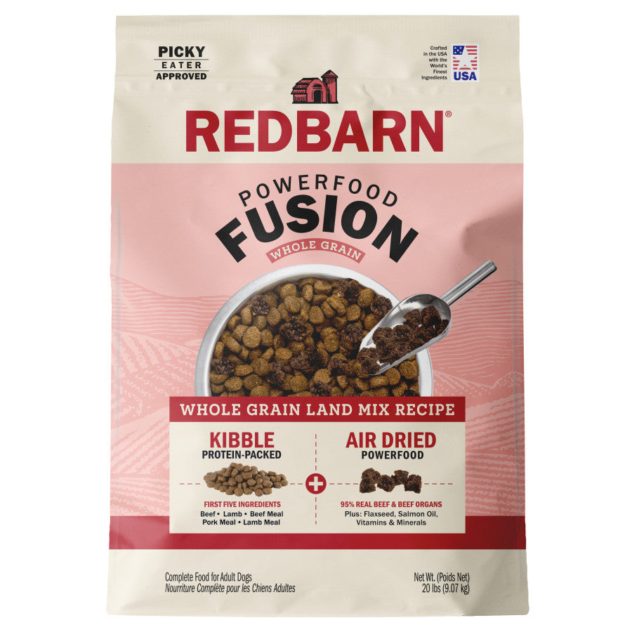 Redbarn Pet Products Powerfood Fusion Whole Grain Land Mix Beef Recipe Dry Dog Food