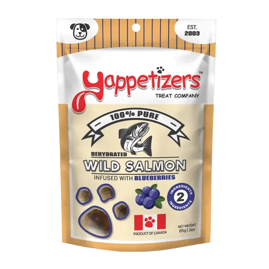 Yappetizers Dehydrated Salmon + Blueberries Dog Treats 3 oz - Talis Us