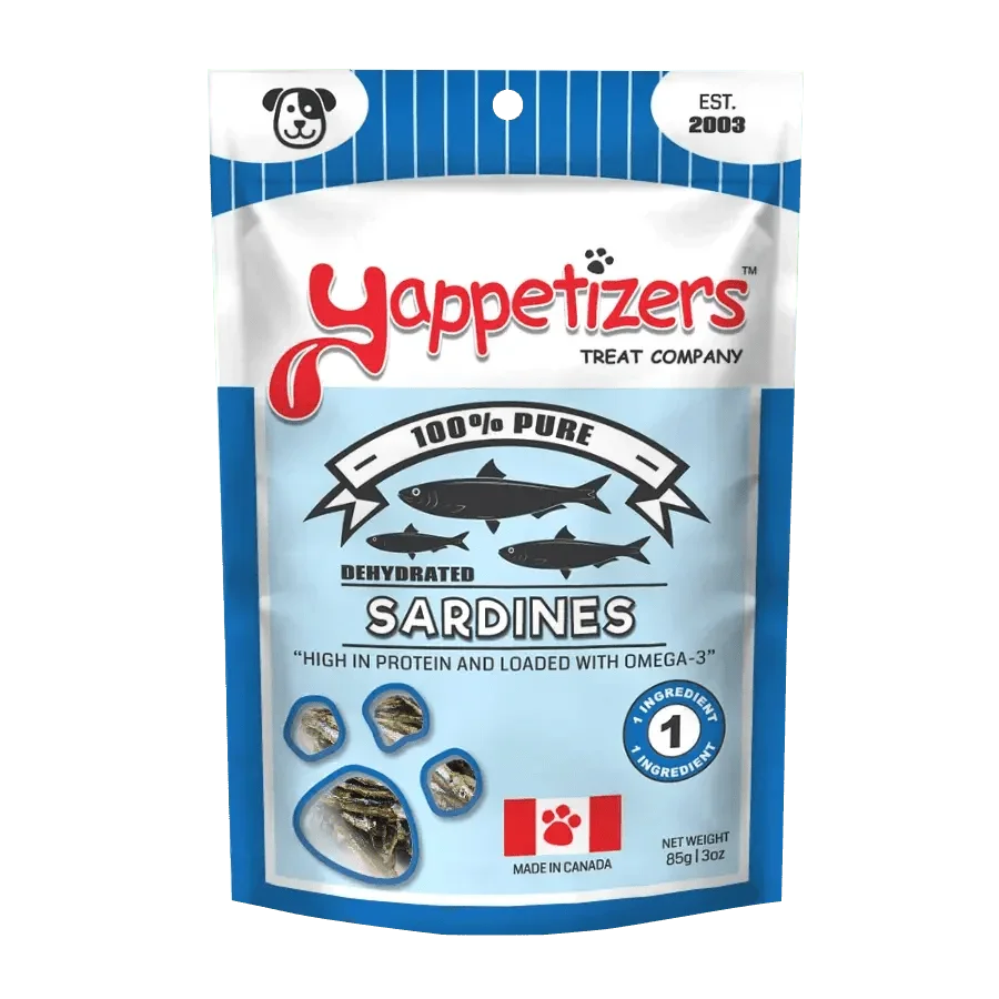 Yappetizers Dehydrated Sardines Dog Treats 3 oz - Talis Us