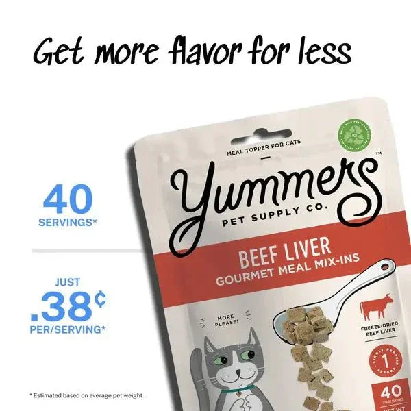 Yummers Freeze dried Beef Liver Gourmet Meal Mix in for Cats Food Topper, 2.5 oz. - Talis Us