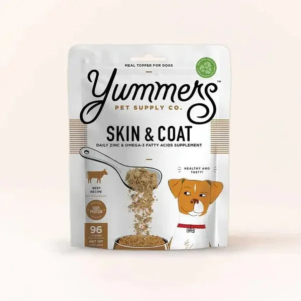 Yummers Skin & Coat Aid Beef Supplement Mix in for Dogs Dog Food Topper, 8 oz. - Talis Us
