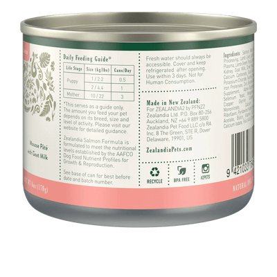 Zealandia high protein wet puppy food in a sealed can for optimal nutrition and growth
