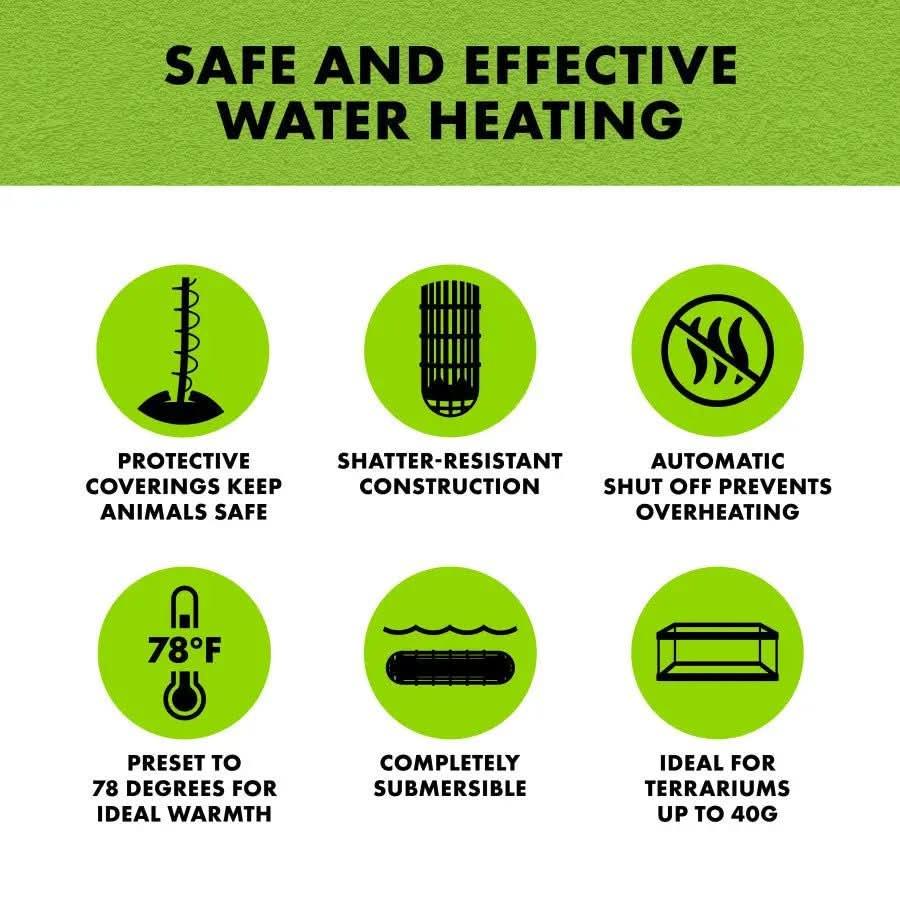 Zilla Aquatic Reptile Heater for Terrariums up to 40 Gallons 100 W - Talis Us