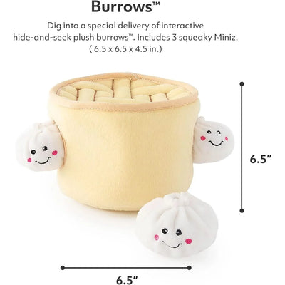 ZippyPaws Burrows interactive dog toys for puppies with squeaky plush dumplings for playtime fun