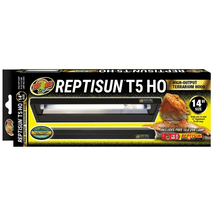 Zoo Med Reptisun T5 HO Terrarium Hood with 10.0 UVB Bulb Reptile Lamp - Talis Us