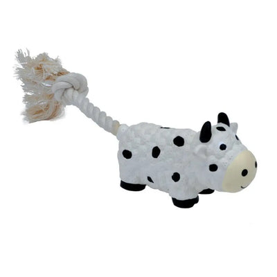 8.5" Cow Li'l Pals® Latex & Dog Rope Toy Coastal toy