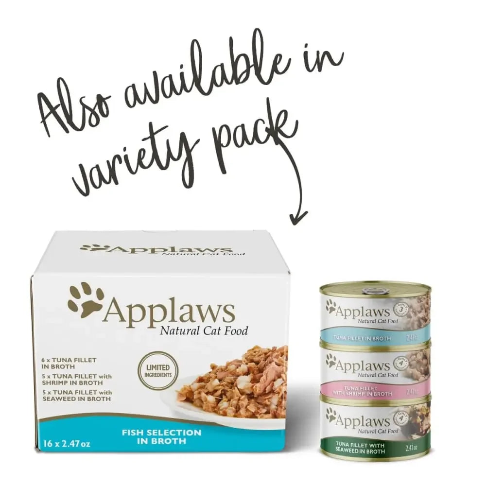 Applaws Natural Wet Cat Food Tuna Fillet with Seaweed in Broth 24/cs Applaws