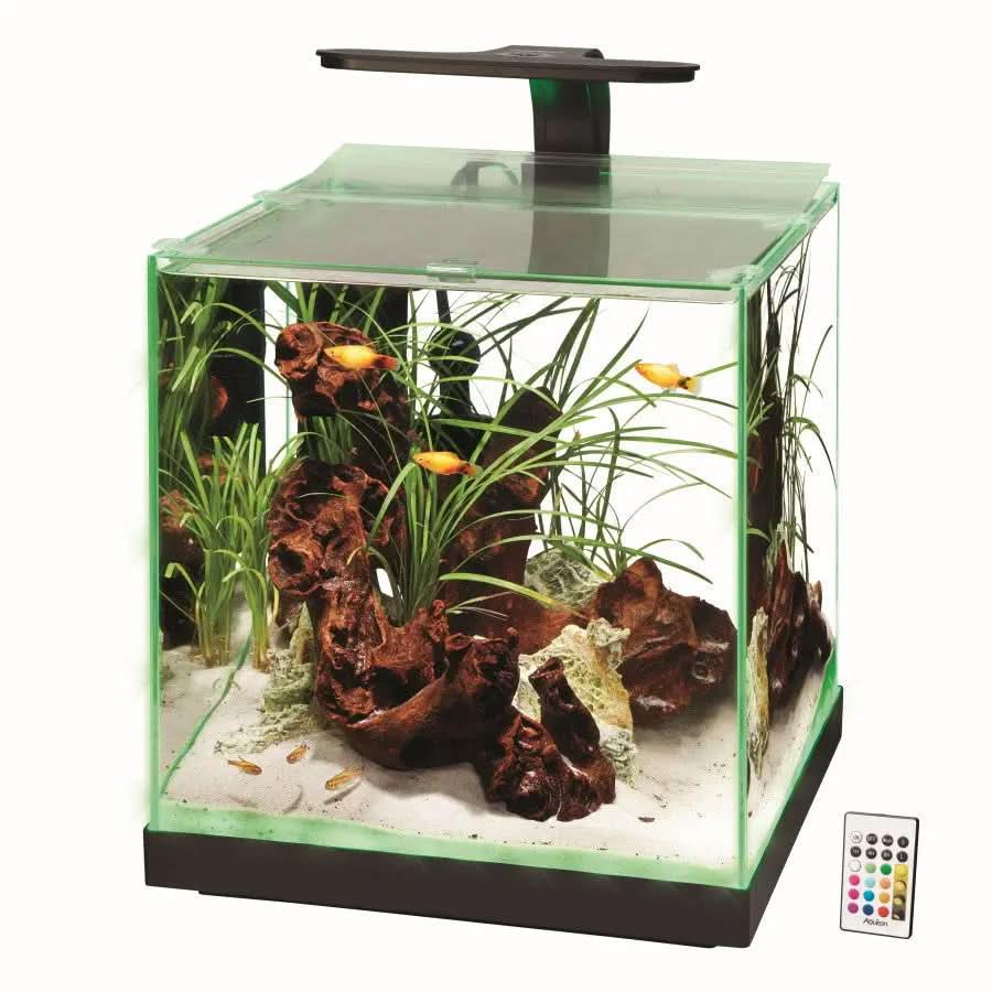 Aqueon Edgelit Cube Glass Aquarium Vibrant LED Remote Control Aqueon® CPD