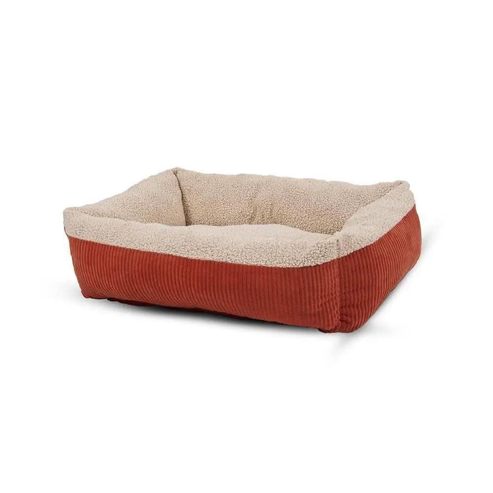 Aspen Pet® Self Warming Rectangular Lounger Barn Red/Cream Color Small Aspen Pet®
