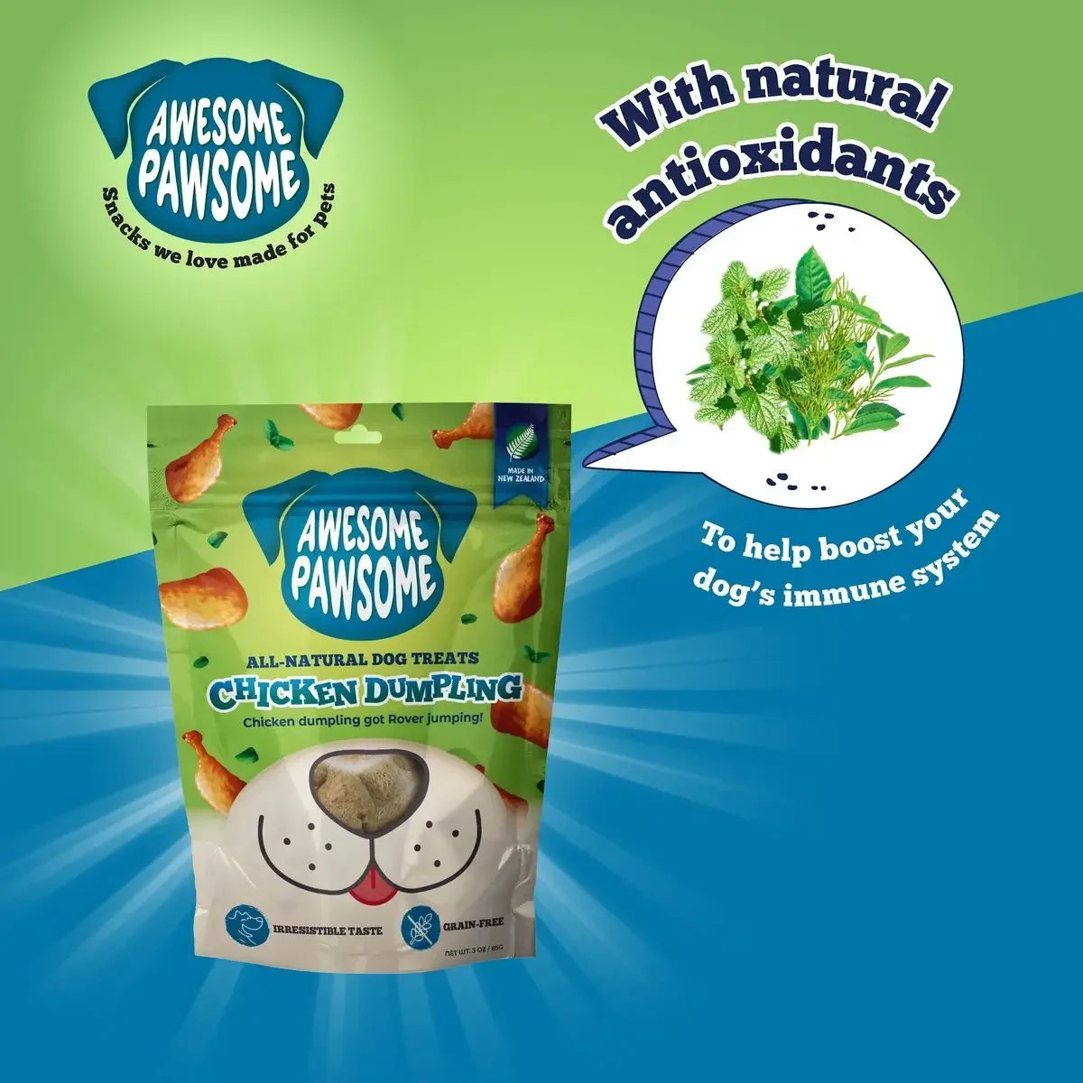 Awesome Pawsome Chicken Dumpling Dog Treats 3oz Awesome Pawsome
