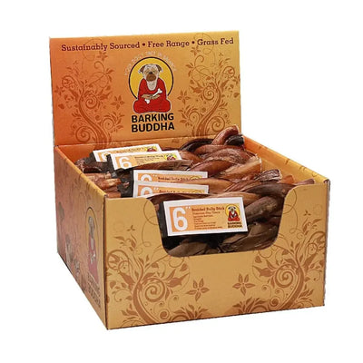 Barking Buddha Braided Bully Stick 6" - Case of 30 Barking Buddha