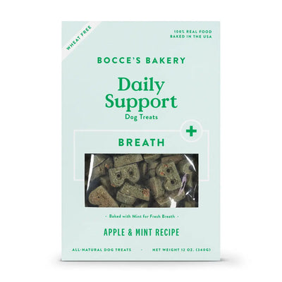 Bocce's Bakery Daily Support Breath 12oz Functional Biscuit Boxes Dog Treats Bocce's Bakery