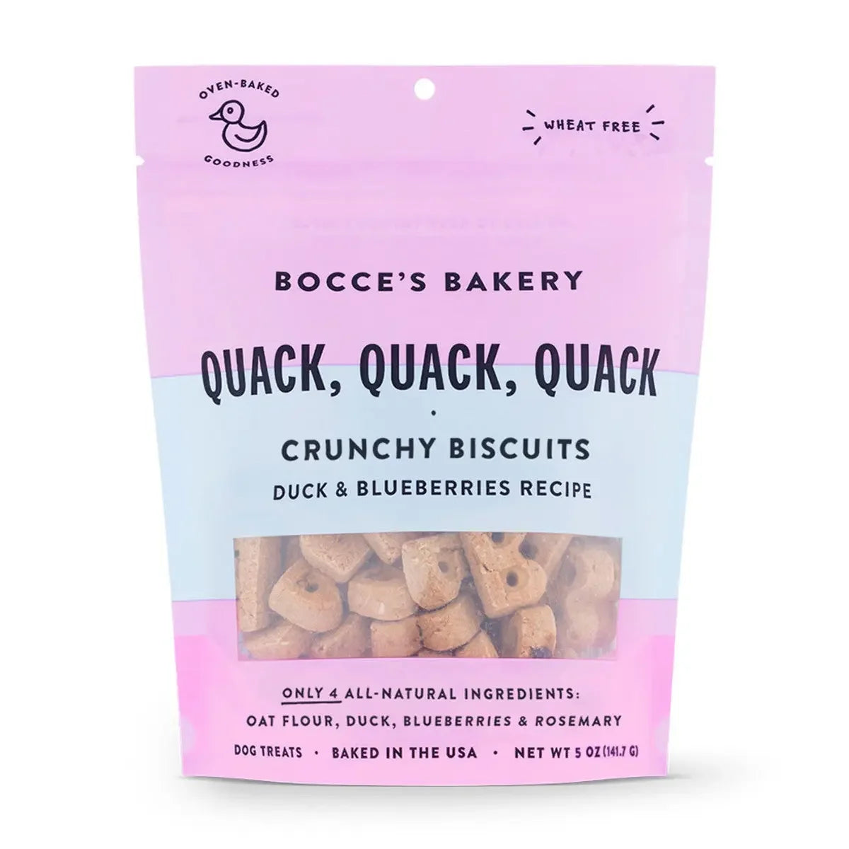 Bocce's Bakery Quack Quack Quack 5oz Biscuit Bags Dog Treats Bocce's Bakery