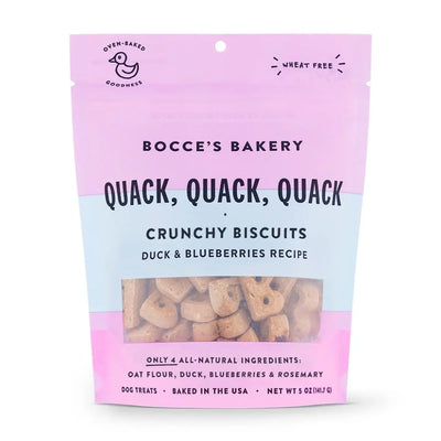 Bocce's Bakery Quack Quack Quack 5oz Biscuit Bags Dog Treats Bocce's Bakery