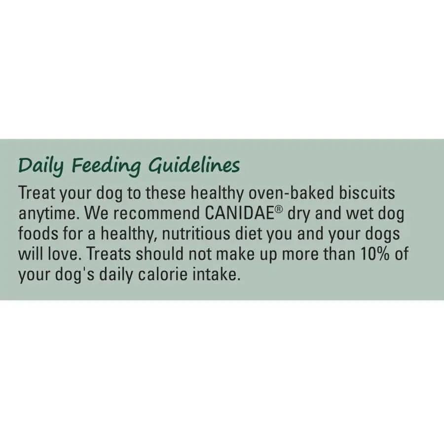 A feeding guide for dogs recommends CANIDAE PURE Heaven Grain-Free Biscuits with Bison & Butternut Squash and advises treats should not exceed 10% of your dog’s daily calories. Stick to healthy biscuits alongside CANIDAE dry or wet foods.