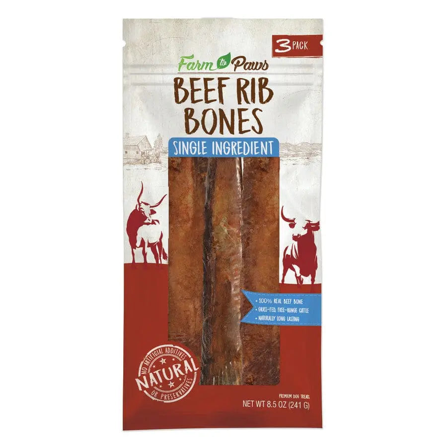 Cadet Farm to Paws Beef Rib Bones Natural Dog Chews Cadet